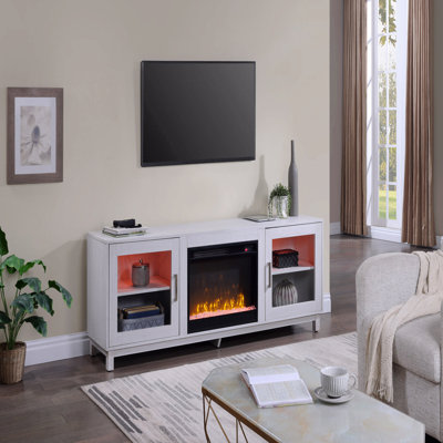 Console 70 po avec foyer et foyer 70 po