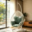 Chaise suspendue en résine tressée blanche Simona