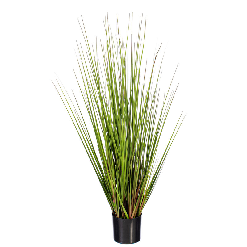Herbe de lin artificielle vert 36 po / bourgogne 36 po, H 36 po x l 8 po x P 8 po