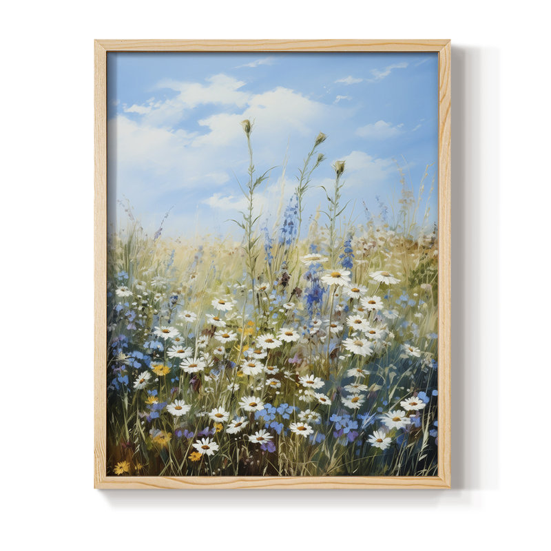 Reproduction encadrée FLORAL Series XVII - bois massif, H 11 po x l 9 po