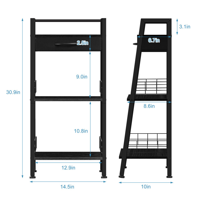 3 tablettes noires, Matte Black