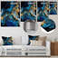 Géode abstraite or et marbre bleu IV - décoration murale abstraite en marbre en métal-87839166