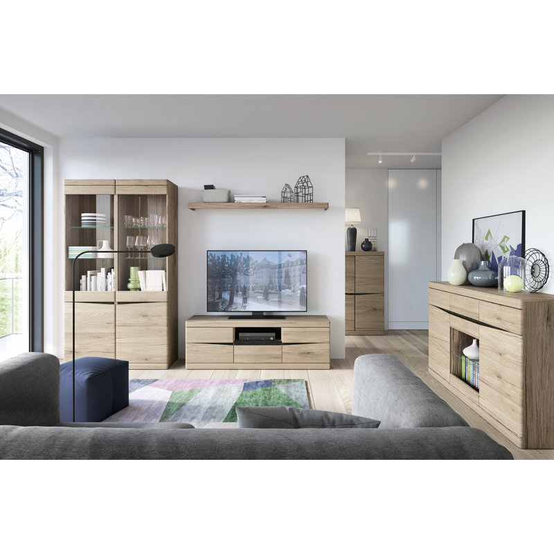 Aryanna Curio Cabinet with tempered glass, Left