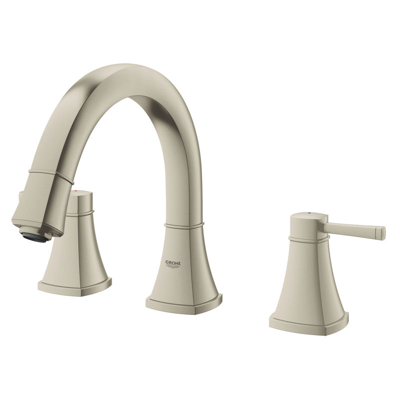 Geneva Deck Mounted Roman Tub Faucet, Brushed Nickel