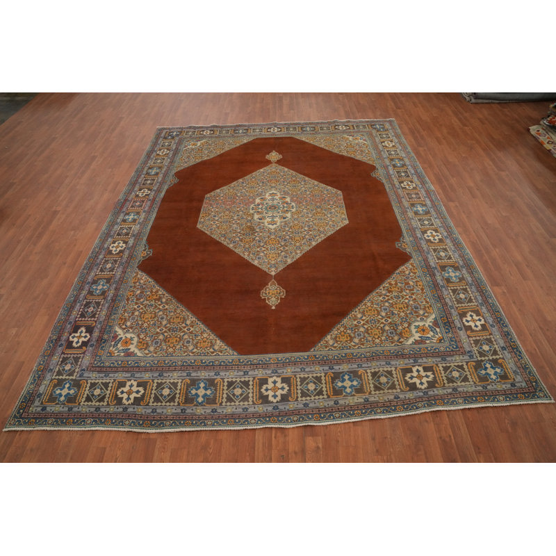 Tapis traditionnel rétro géométrique 9 x 12