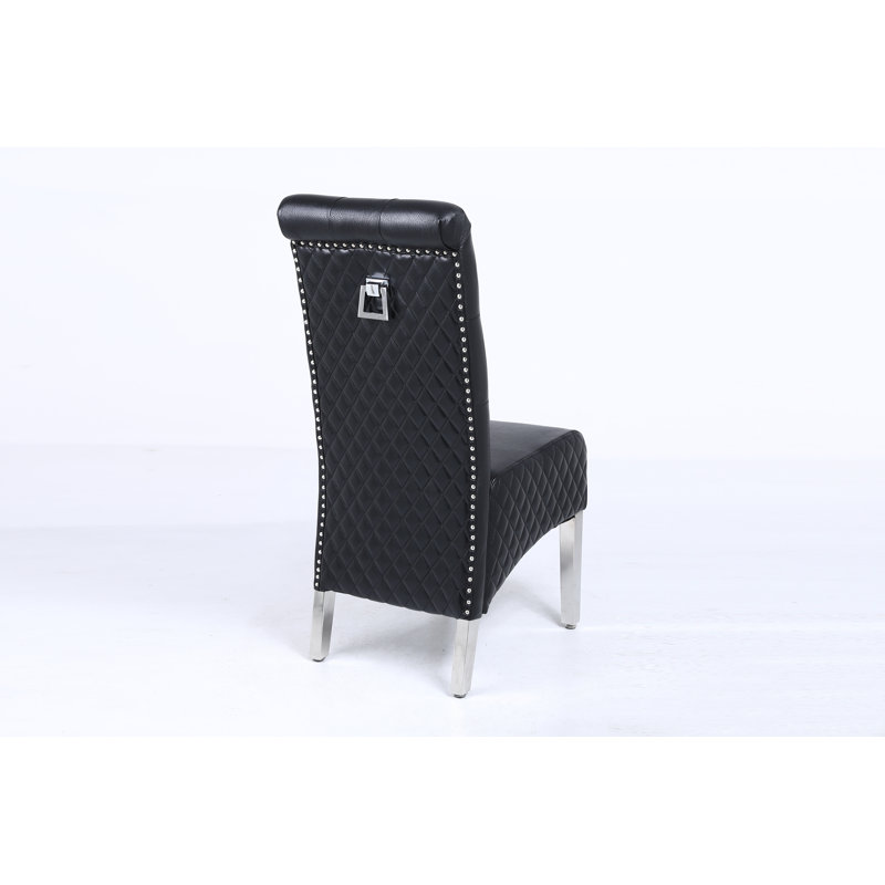 A Pair Of (X2) Leather Aire Sara Dining Chairs, Black