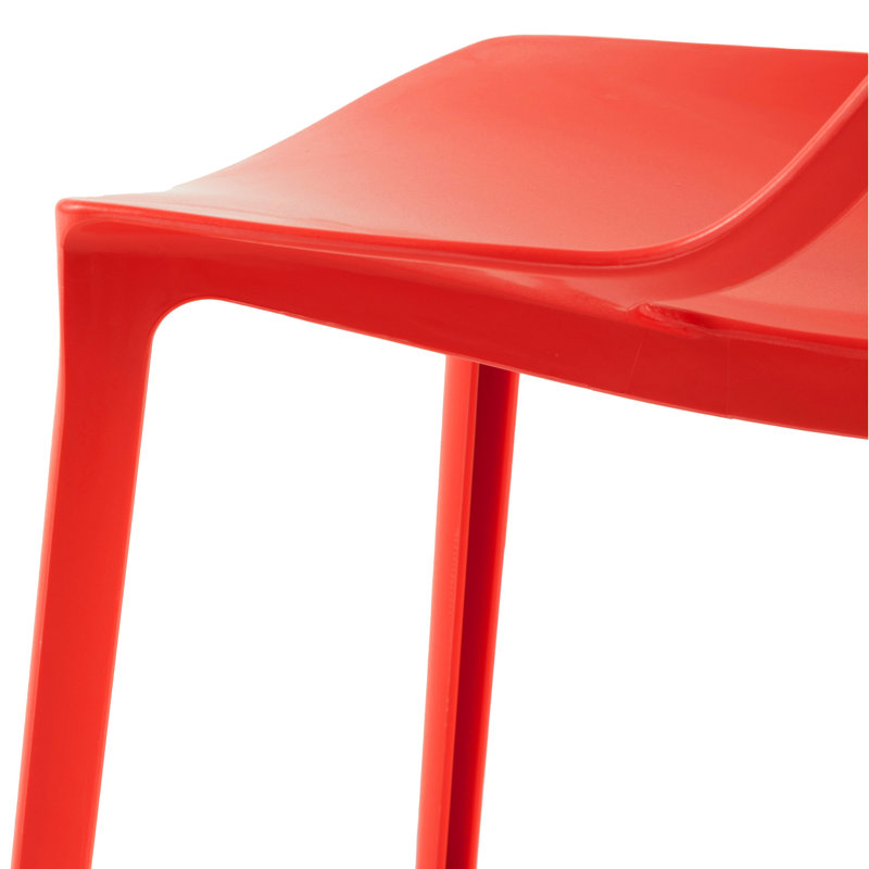 Edgington Lightweight Stacking Accent Dining Chair for Indoor & Outdoor, Solid Red, Set of 4