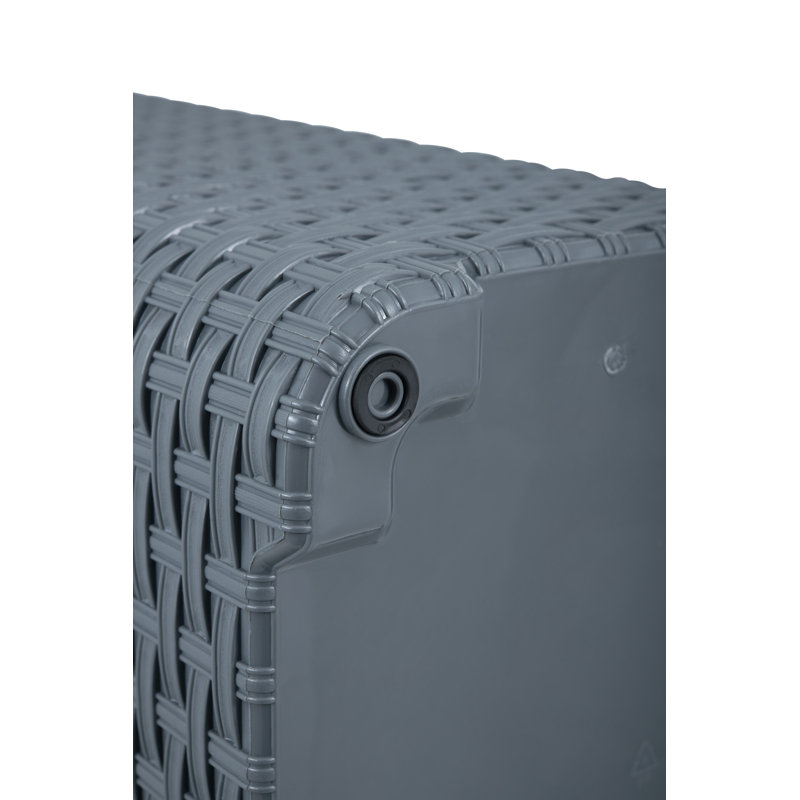 Large Gray Wicker Style Rectangular Laundry Hamper with Lid