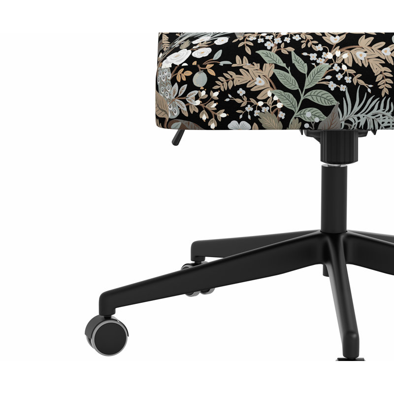 Chaise de bureau Brynn, Lin noir RPC Peacock, Noir