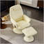 Fauteuil inclinable de massage avec repose-pieds, fauteuil inclinable en cuir polyuréthane pivotant à 360 ° avec base enveloppée, massage par vibration à 5 points-537108964