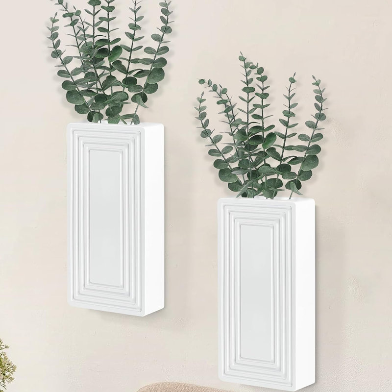 Durno Wood Wall Vase, White