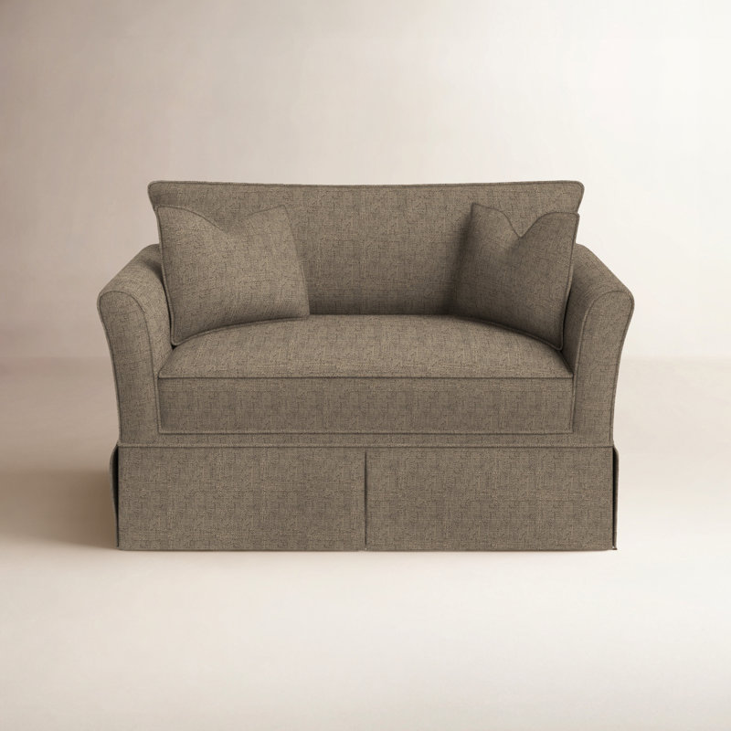 Chaise et demi rembourrée Shelby, Lin texturé naturel Zuma