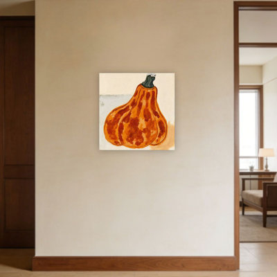 Courge orange rustique, sans cadre, murale, 16 x 16