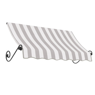 Store fixe Awntech Charleston, 164 cm x 91 cm x 91 cm, rayures grises et blanches