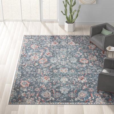 Tapis bleu / rouille Fiorillo