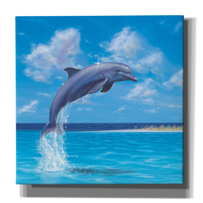 Haranu Breakwater Bay «Blue Water Dolphin» par Chris Dobrowolski, H 12 po x l 12 po x P 0,75 po