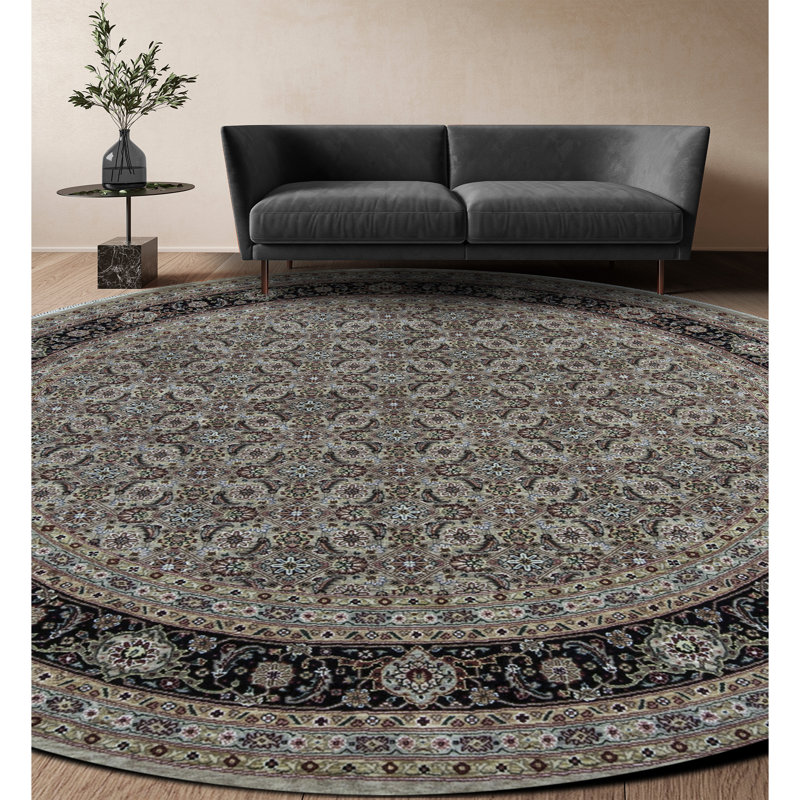 Tapis beige et vin noué à la main de haute qualité