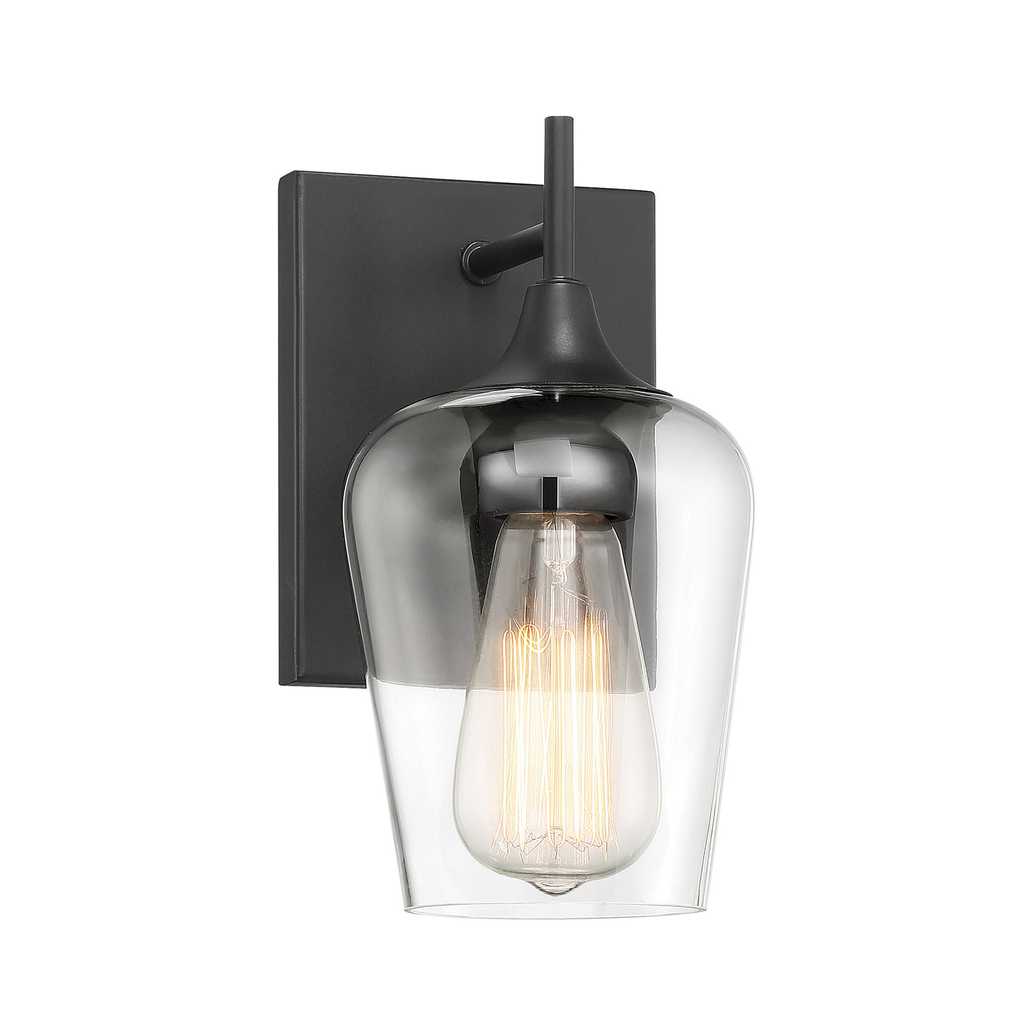 Breena Single Light Dimmable Armed Sconce, English Bronze, Clear