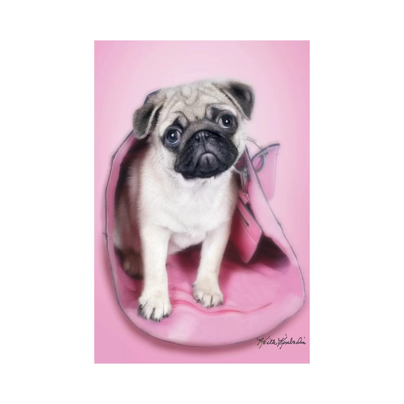Pug In A Purse by Keith Kimberlin - Print on Canvas, 66.04 cm H x 45.72 cm W x 1.91 cm D, Wrapped Canvas