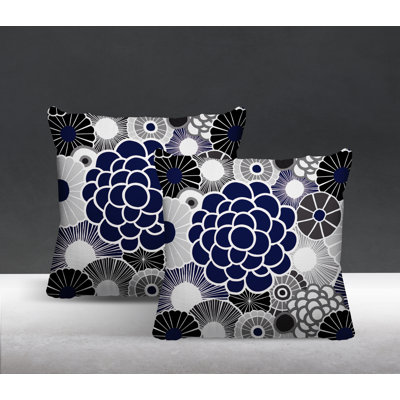 Floral Outdoor Reversible Throw Pillow