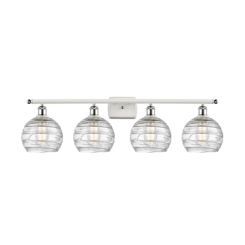 Éclairage pour salle de bain 3 lumières Halvorson, Blanc / chrome poli, Transparent, Ampoule incandescente rétro de 60 watts