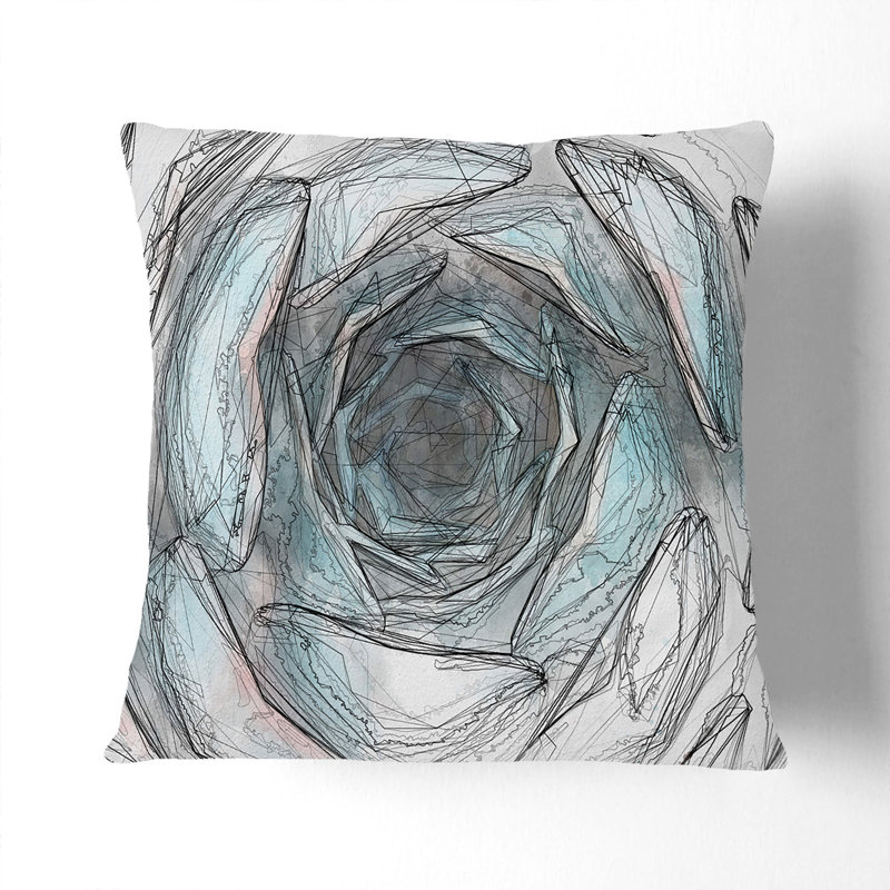 Succulent Plant Cushion with Filling, 55cm H x 55cm W x 20cm D, Stone