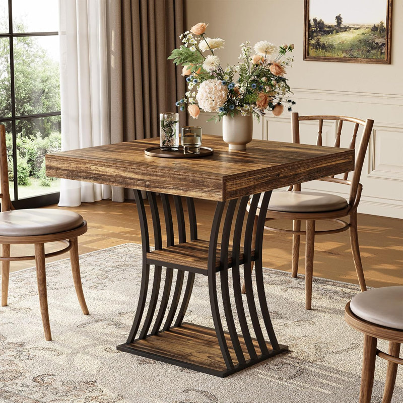Metal Base Dining Table
