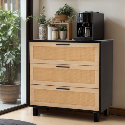 3-drawer Accent Rattan Chest