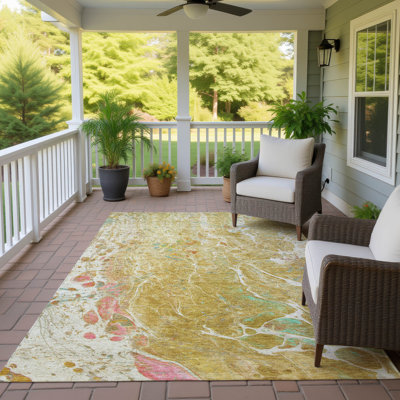 Machine Washable Indoor/Outdoor Chantille ACN2731 Abstract Rug