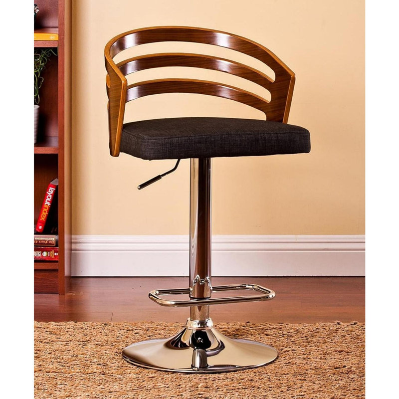 Modern  Adjustable Bar Stool, Black