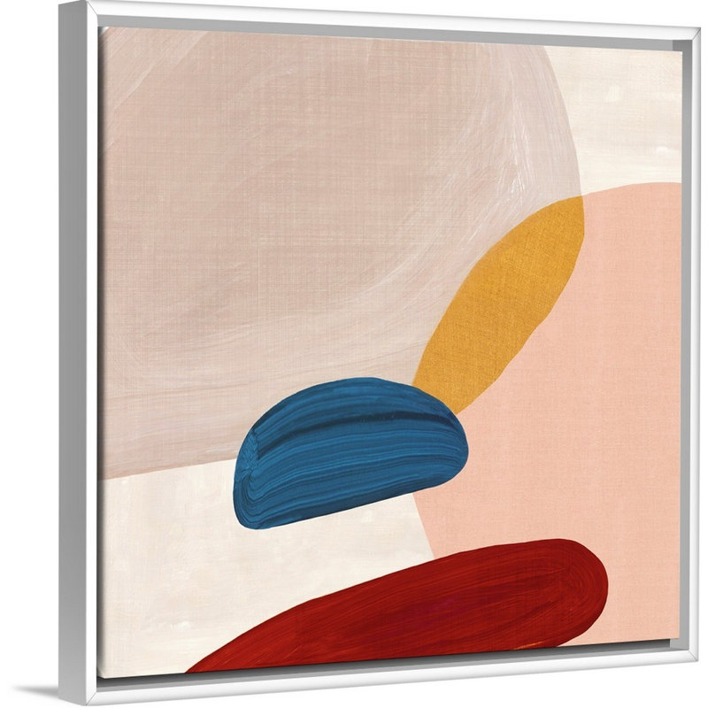 Reproduction d’art sur toile, "Pink Pebbles II" par Eva watts, H 14 po x l 14 po x P 1,75 po, Cadre blanc