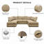 7 Seater Corduroy Corner Sofa-1371931848