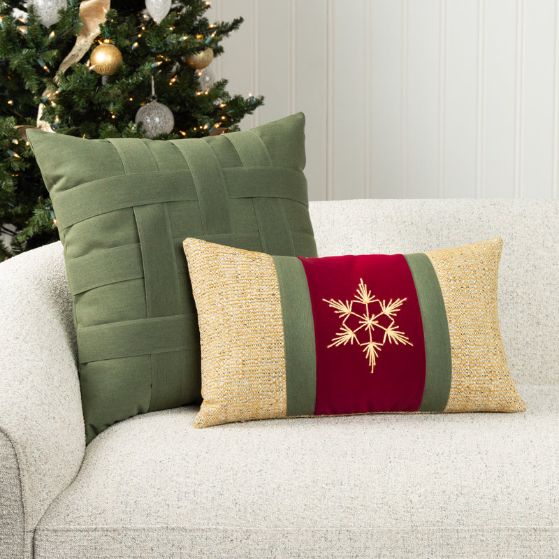 Tradition Rectancle Performance Pillow Cover & Insert, Gold/Red/Green Striped