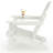 Folding Adirondack Chair Set of 2 with Side Table, All-Weather HDPE Outdoor Chair, Wooden Textured with Cup Holder for patios, Decks, Gardens, fire pits, White-440781131