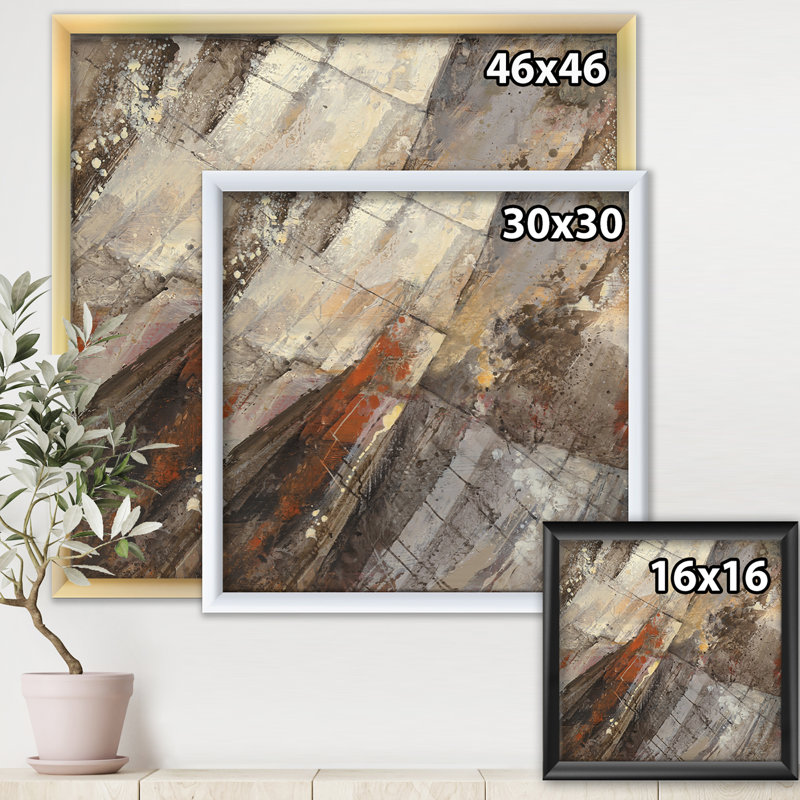 «Fire and Ice Minerals III», reproduction sur toile encadrée, Cadre noir, H 16 po x l 16 po x P 1 po