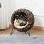 Lit pour chat surélevé en osier tissé à la main avec coussin - Maison de chaton en fibre de feuille de bananier, trépied, aucun assemblage requis-260033496