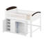 Lit mezzanine double avec armoire de rangement, garde-robe et DEL-855933588