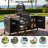 Large Grill Table Outdoor Kitchen Island With Stainless Steel Top, Fold-out Prep Table, Adjustable Shelves And Spice Rack