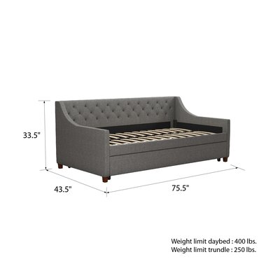 Novogratz Her Majesty Upholstered Daybed with Trundle & Reviews | Wayfair