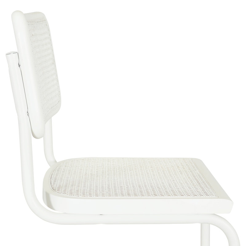 Marcel Breuer Cesca Cane Cantilever Dining Side Chair, White