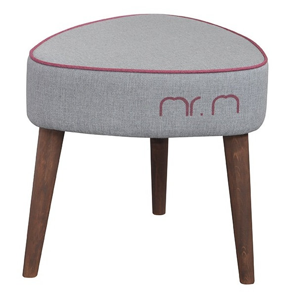 Manufactured Wood Accent Stool, Grey/Pink