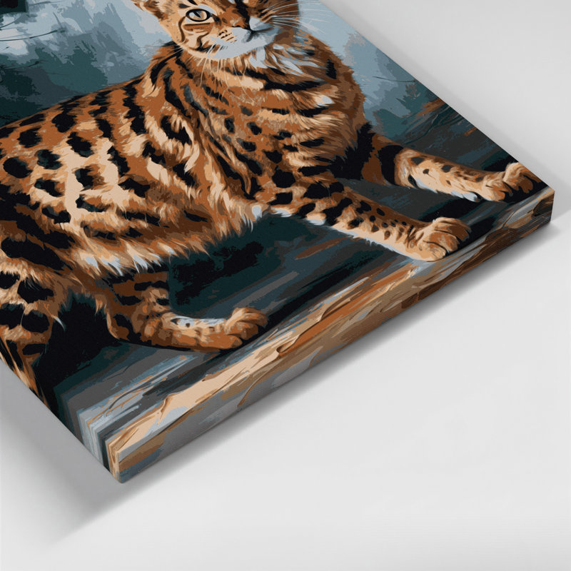 «Cats Pixiebob», art mural sur toile grise, H 11 po x l 14 po
