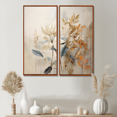 Beige minimalisme botanique sérénité I - plantes, grandes impressions sur toile