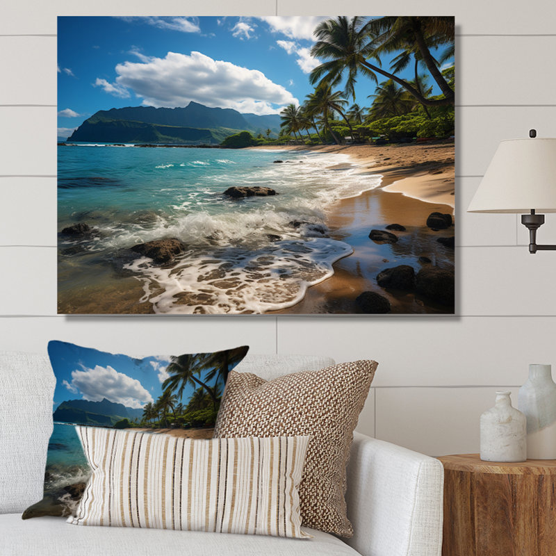 Aloha Tropical Dreamscape II - Maui, impressions encadrées, H 16 po x l 32 po x P 1 po, Toile tendue