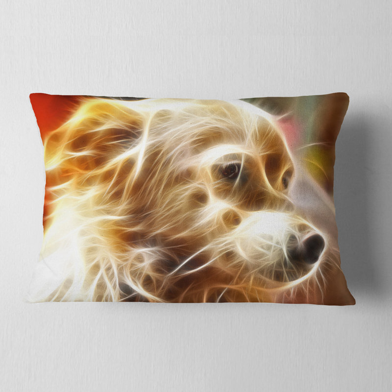 Coussin Glowing Brown Dog Head
