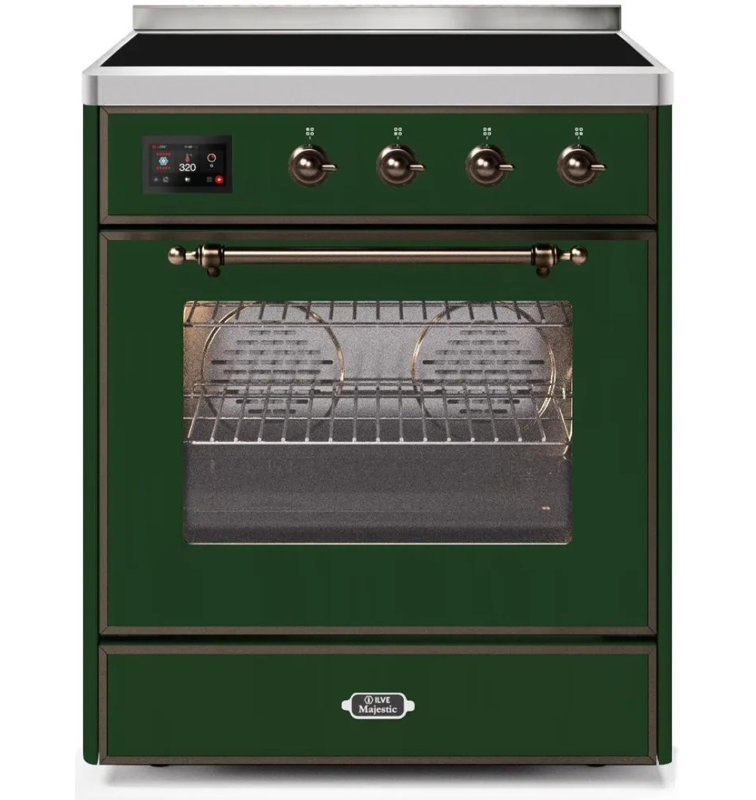 Majestic II 30" 4 cu. ft. Freestanding Electric Range, Emerald Green/Bronze