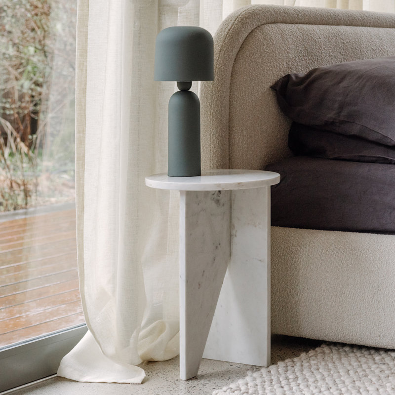 GRACE ACCENT TABLE GREEN, White