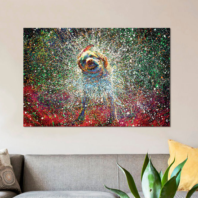 « aquarius », reproduction d’art sur toile iris scott, H 18 po x l 26 po x P 1,5 po