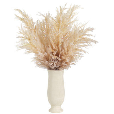 Pampas Grass, Cream, Pottery Vase, 32wx32dx37h