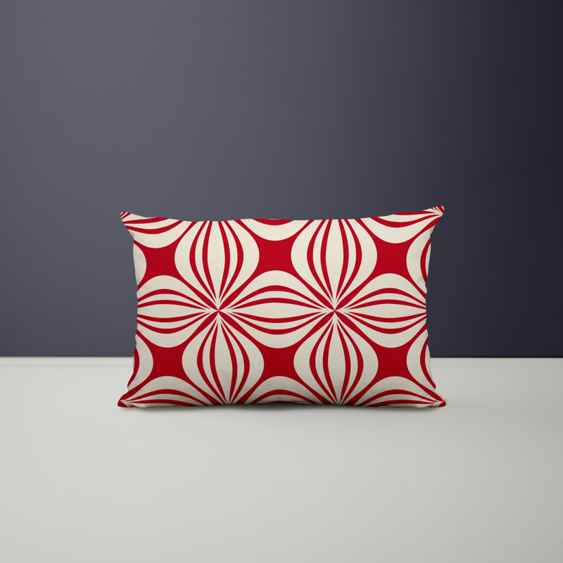 Housse et insert de coussin rectangulaire en polyester pour l'intérieur et l'extérieur, Rouge
